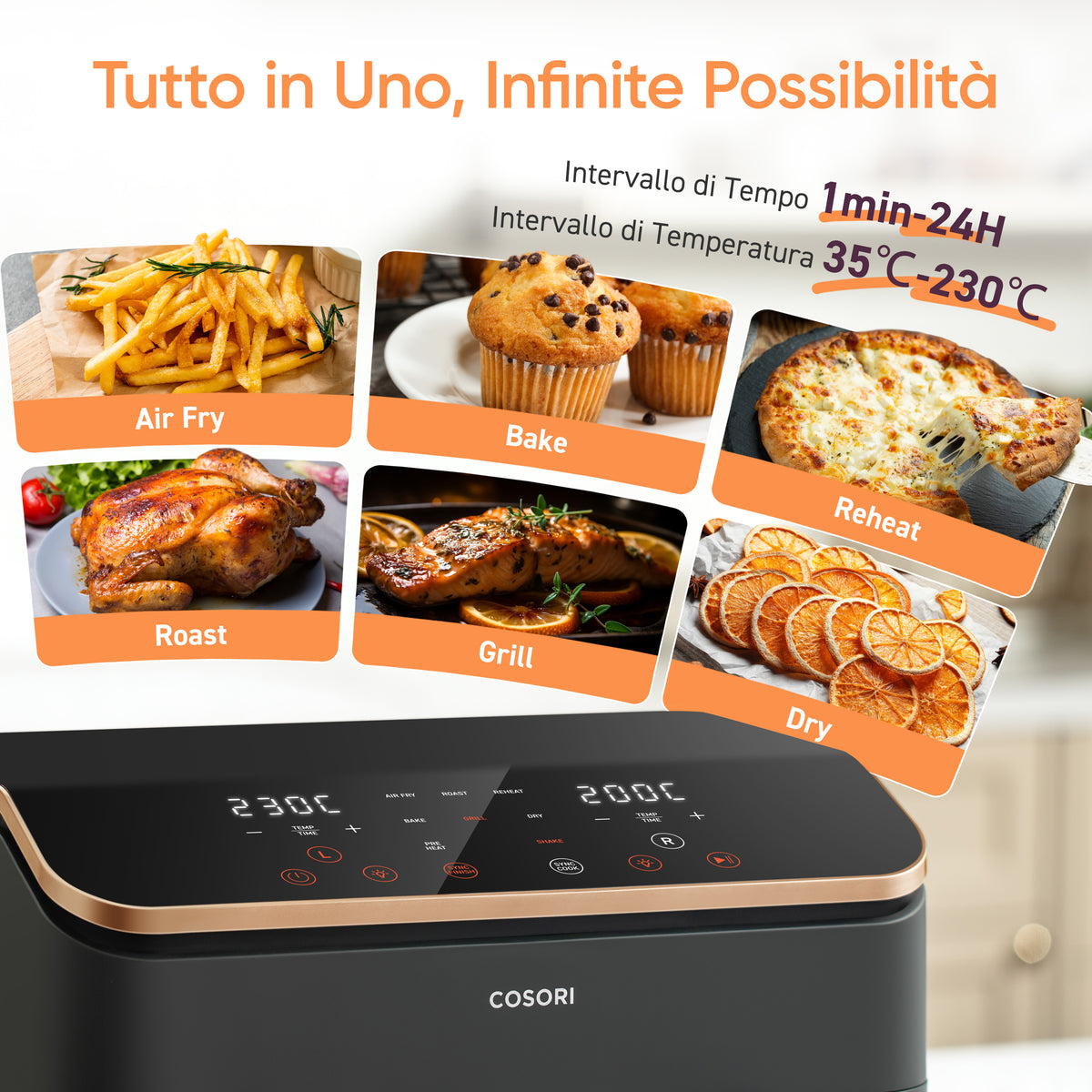 COSORI Friggitrice ad Aria Doppio Cestello