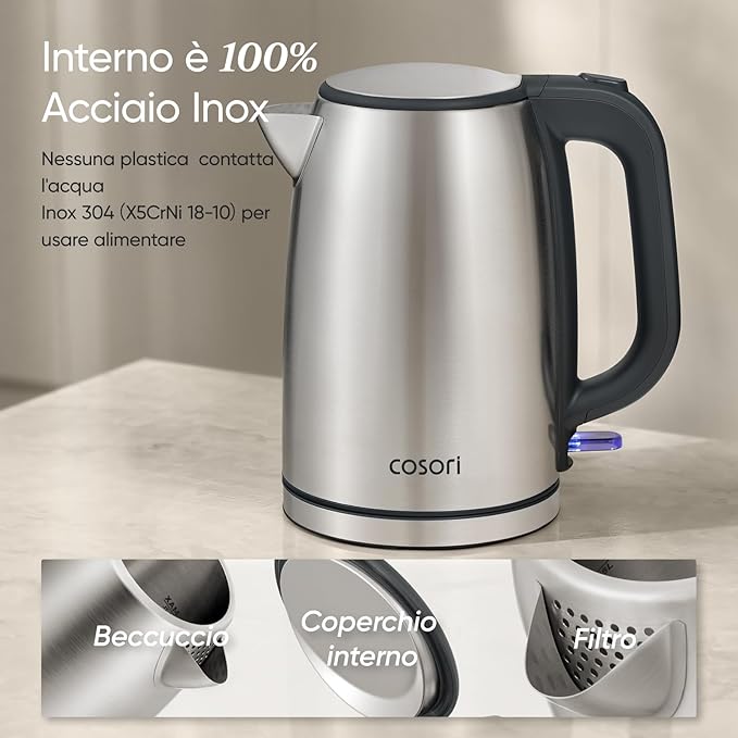 COSORI Bollitore in Scciaio Inox da 1.7 Litri