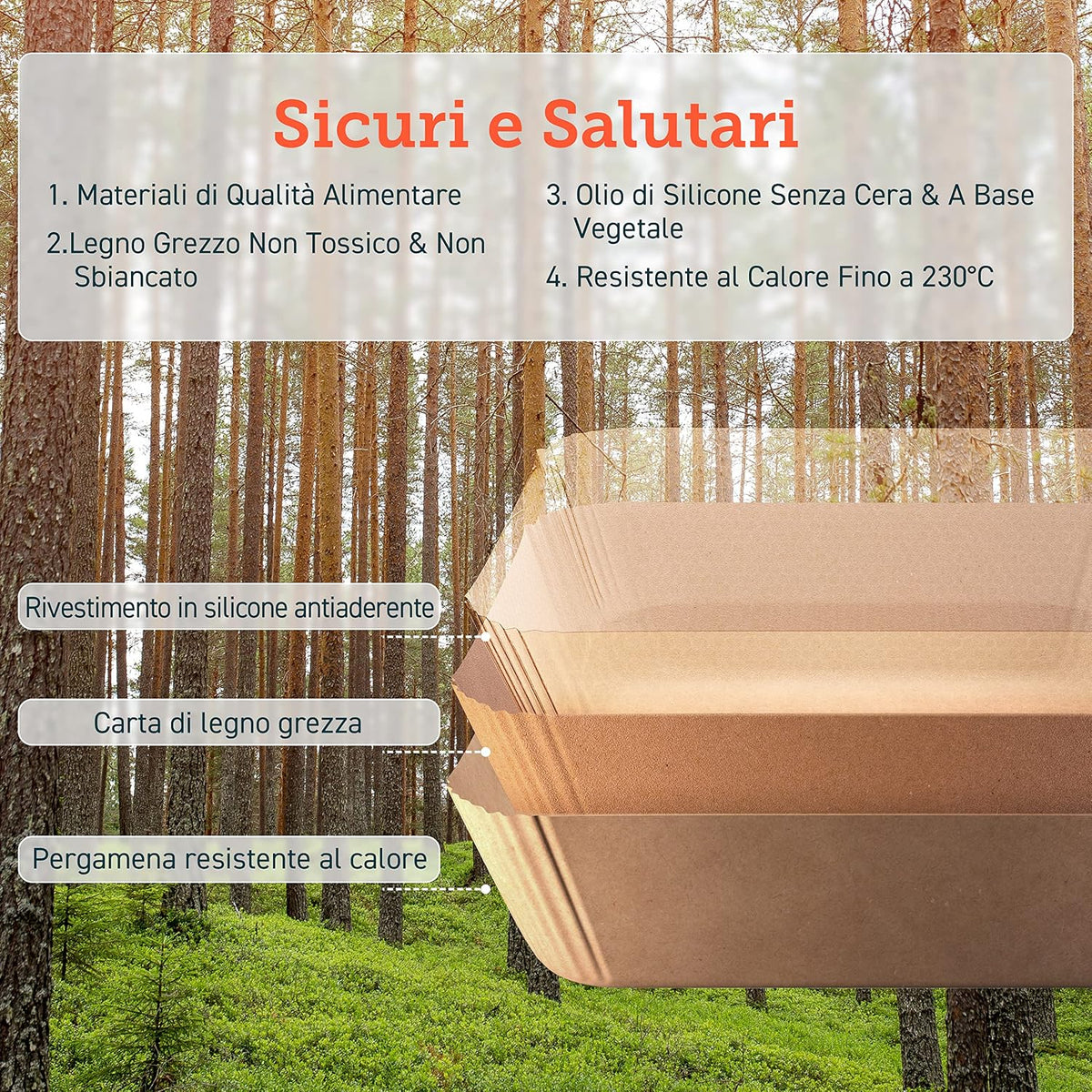 COSORI 4.5-6L Carta Forno Quadrata per Friggitrice ad Aria