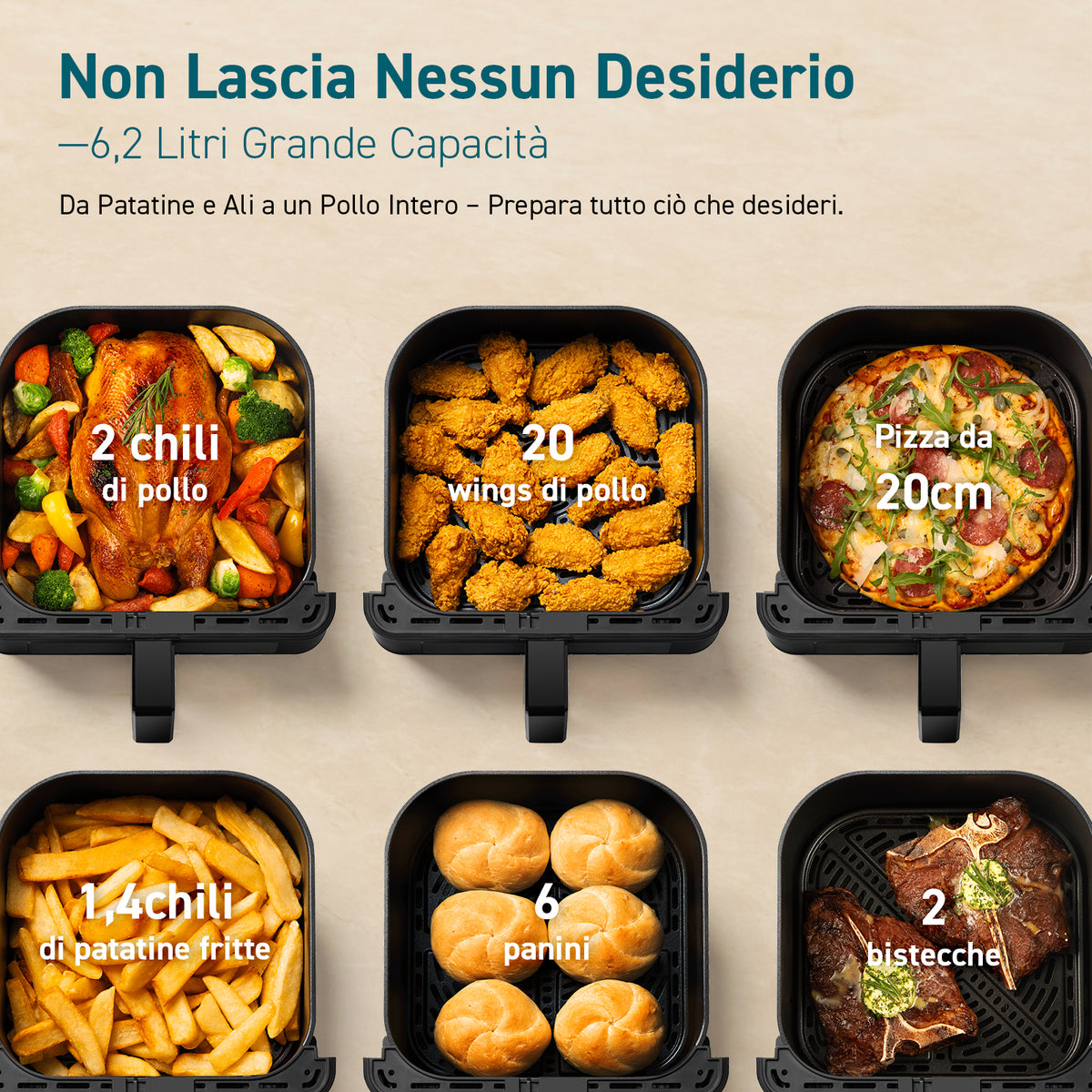 COSORI CAF-P652-KEU Friggitrice ad Aria da 6,2 L