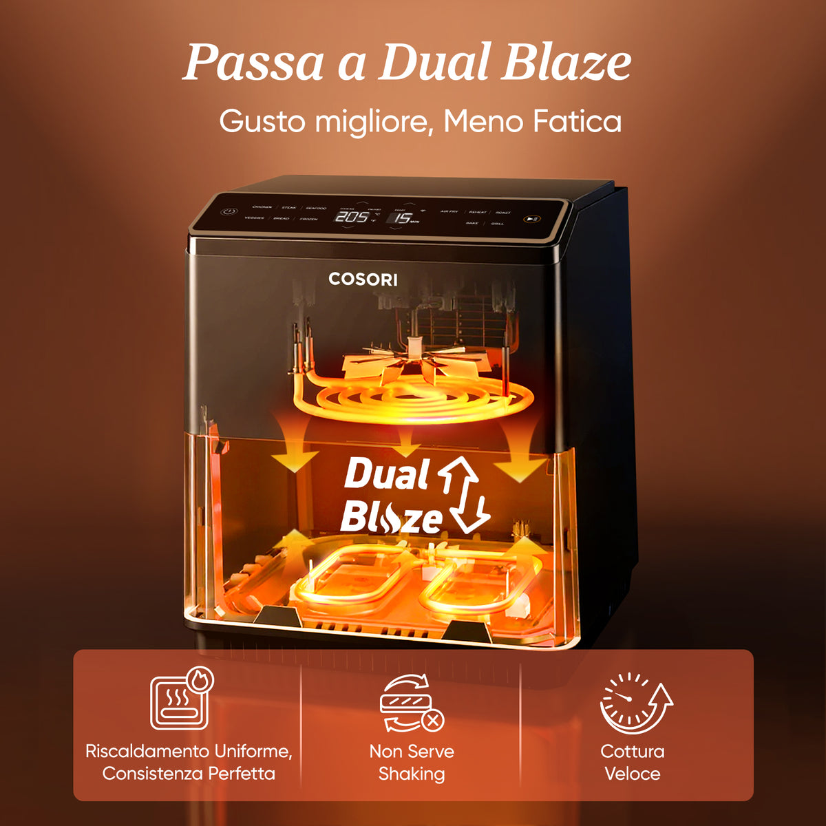 COSORI Dual Blaze Friggitrice ad Aria da 6,4 L