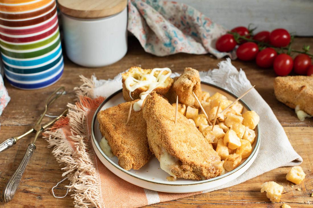 MOZZARELLA IN CARROZZA CON POP CORN DI PARMIGIANO